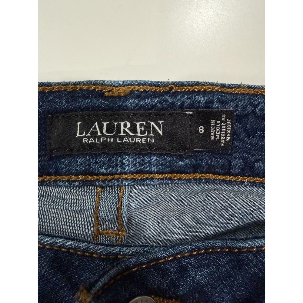 Lauren Ralph Lauren Straight Leg Raw Hem Jeans Dark Wash Blue Womens Size 8 - Picture 12 of 12
